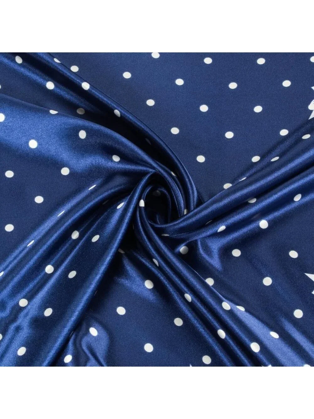 Women's Navy White Printed Square Scarf Bandanas Hair Scarf 35 Inches